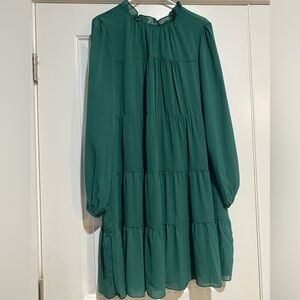 Chic Teal Long Sleeve Dress